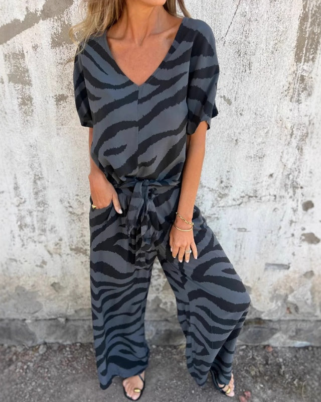 Zuri | Bold Zebra Print Two-Piece Set for Women