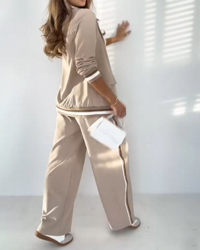 Sienna | Tailored Blazer and Wide-Leg Trousers Set for Women