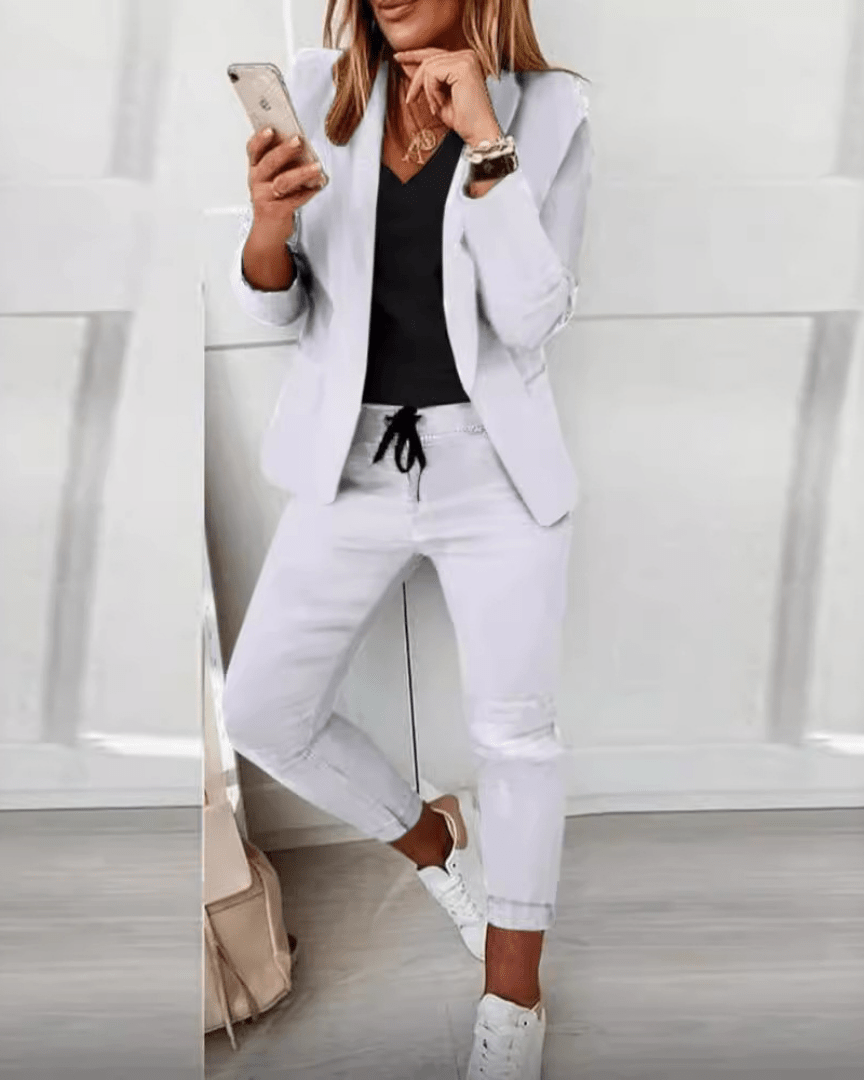 Talia | Relaxed Blazer and Tapered Jogger Suit Set for Women